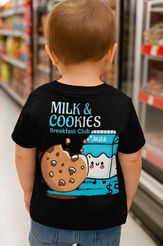 Children's Milk And Cookies graphic t-shirt